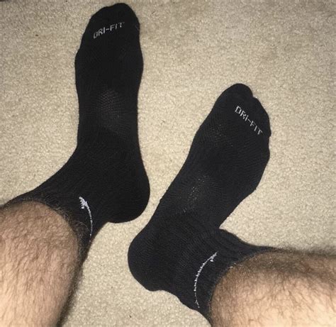 Nikebro2000 Shows Off His Hairy Legs And Black Nike Crew Socks Male