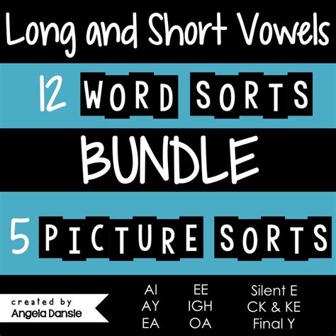 Long And Short Vowel Word And Picture Sorts Bundle Short Vowel Words