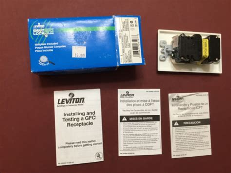 New Leviton Smart Lock Gfci 8899w 20a 125v White With Wall Plate