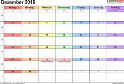 Hier finden sie den kalender 2019 mit nationalen und anderen feiertagen für deutschland. Kalender Dezember 2019 als PDF-Vorlagen