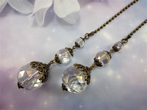 Clear Crystal Ceiling Fan Pulls Light Pull Bronze Pull Etsy Canada