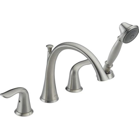 Delta h669 orleans roman tub faucet handles levers polished shiny chrome 2 large. Delta Lahara 2-Handle Deck-Mount Roman Tub Faucet with ...