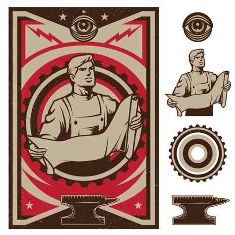 Download Premium Vector | Vintage propaganda poster and elements