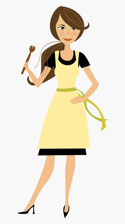 My parents (work) all day. Cooking Mom Clipart - Transparent Background Cartoon Woman ...