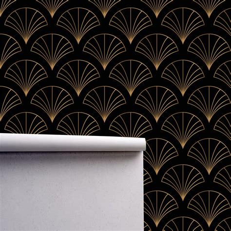 Black And Gold Art Deco Wallpaper