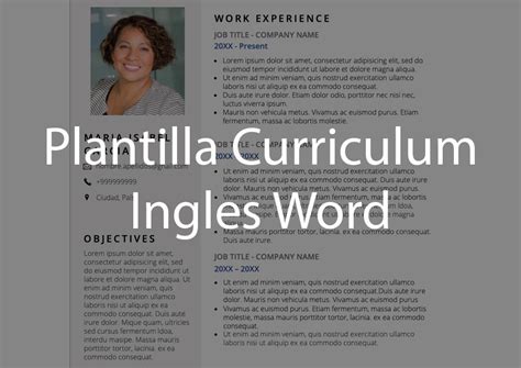 Plantilla Curriculum Ingl S Word Actualizado January