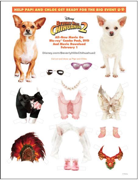 Beverly Hills Chihuahua 2 Printable Paper Doll Activity Paper Dolls