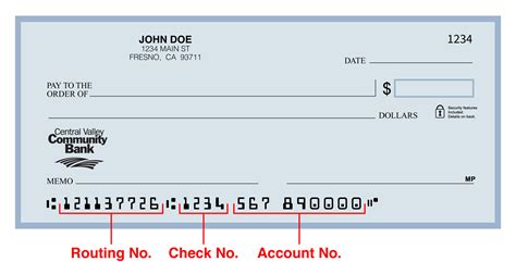 You will see 3 options: Central Valley Community Bank Routing Number Check Account ...