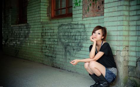 Wallpaper Women Model Urban Asian Sitting Photography Emotion
