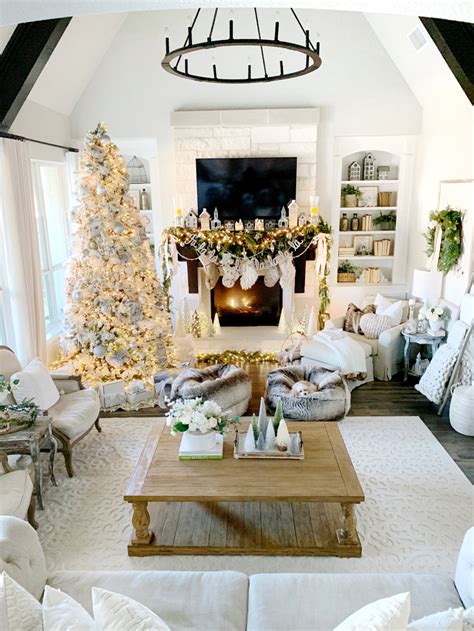Christmas Home Tour 2018 Modern Farmhouse Glam With Silver And Gold