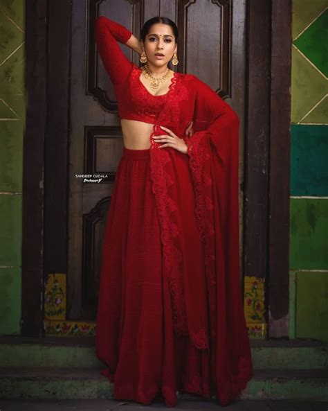 Rashmi Gautam Looks Ravishing In A Red Chikankari Lehenga By Varahi Couture