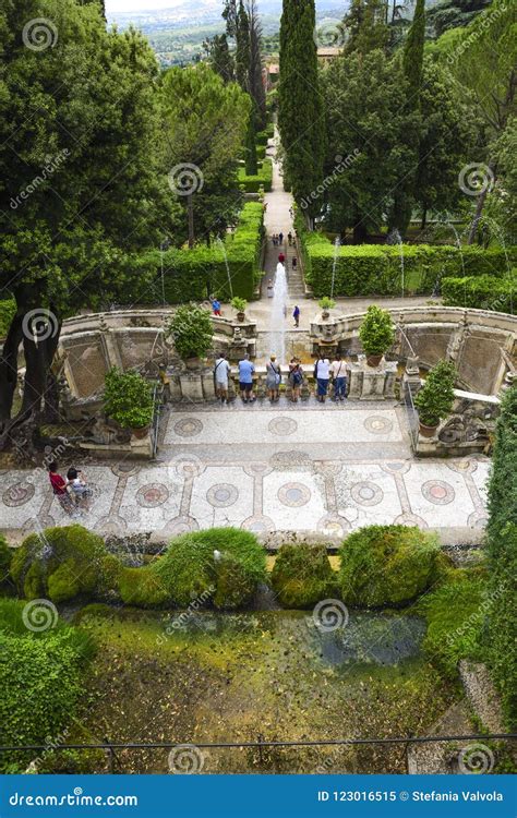 The Famous Gardens Of Villa D Este Near Rome Italy Editorial Image