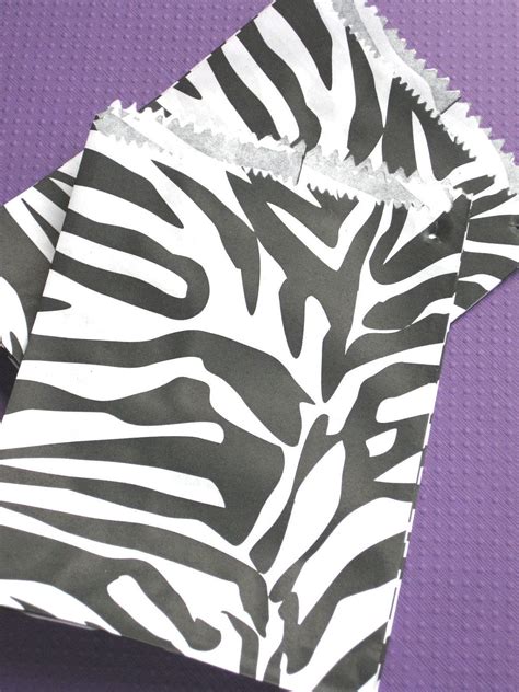 Zebra Print Party Favor Paper Bags 20 By Thebakersconfections Zebra