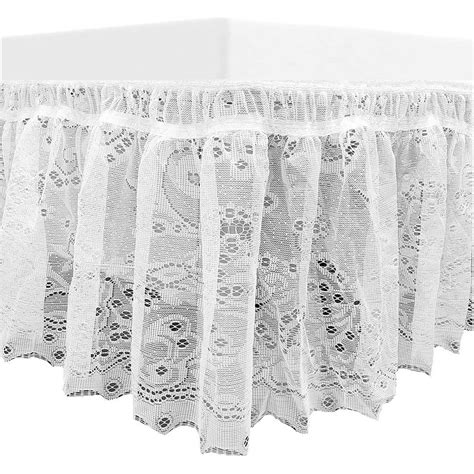 Kovot Lace Bedskirt Kingqueen Floral Elastic White Bed Skirt