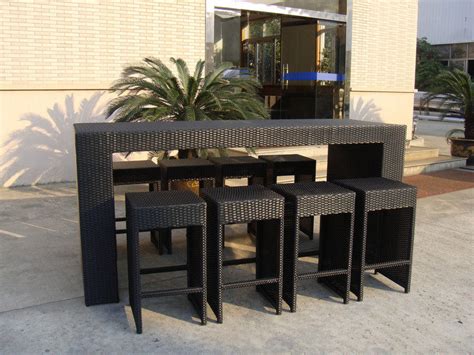 Cherry wood end tables for living room. Outdoor Resin Wicker Bar Set