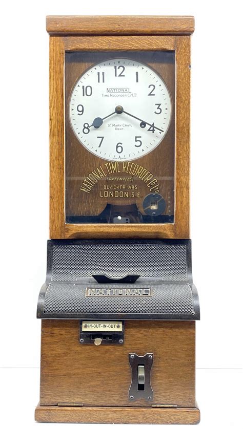 Lot Ca 1920s National Time Recorder Time Clock