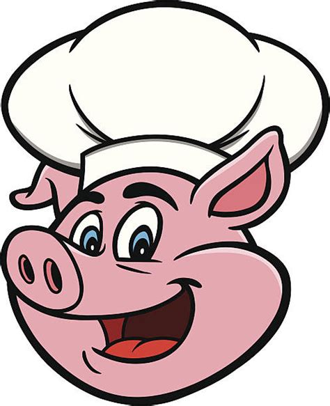 Pig Chef Mascot Domestic Pig Illustrations Royalty Free Vector