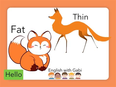 Fat And Thin Opposites In English Free Activities Online For Kids In