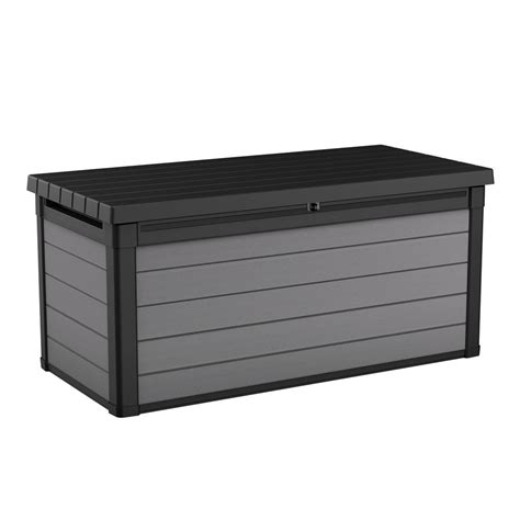 Keter Premier 150 Gal Resin Large Durable Grey Deck Box For Lawn