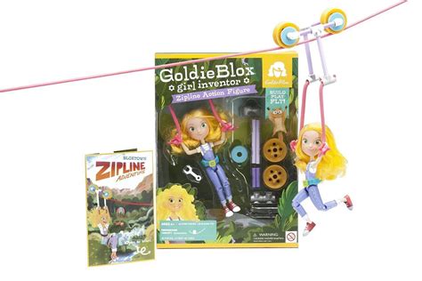 Goldie Blox Zipline Action Figure Girl Inventor Building Construction