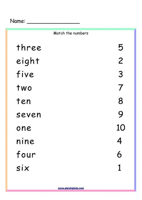 Match Numbers And Words Worksheet Live Worksheets