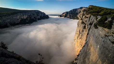 Morning Mist In Gorges Du Verdon Alpes De Haute Provence France