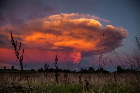 Volcano Grass Clouds Landscape Nature Sky Wallpapers Hd Desktop