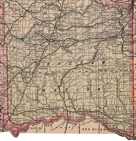 Choctaw Nation Indian Territory 1903 1905 Map Reprint Choctaw Nation