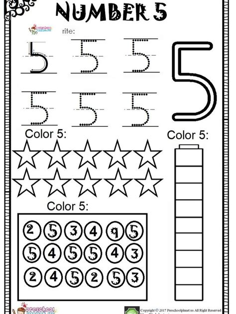 Number 5 worksheet pdf