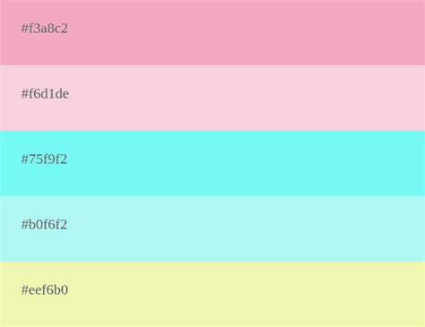 Pastel Color Palettes Combinations And Coulor Codes