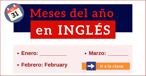 Los meses del año en inglés y español con pronunciación ejercicios PDF