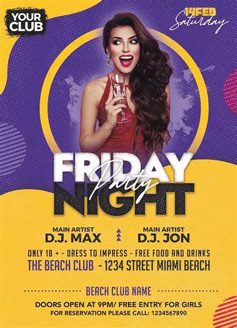 download the friday night party free flyer psd template free club flyer free flyer templates