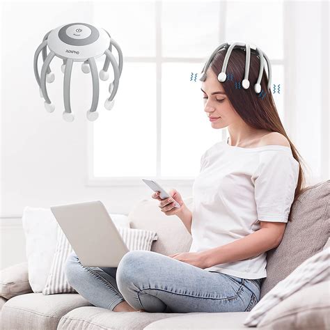 Renpho Electric Head Scalp Massager With 10 Vibration Contacts 4 Modes Wireless Portable Head