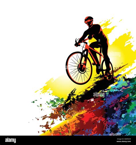 Cycling Man Extreme Sports Vector Illustration Stock Vector Image