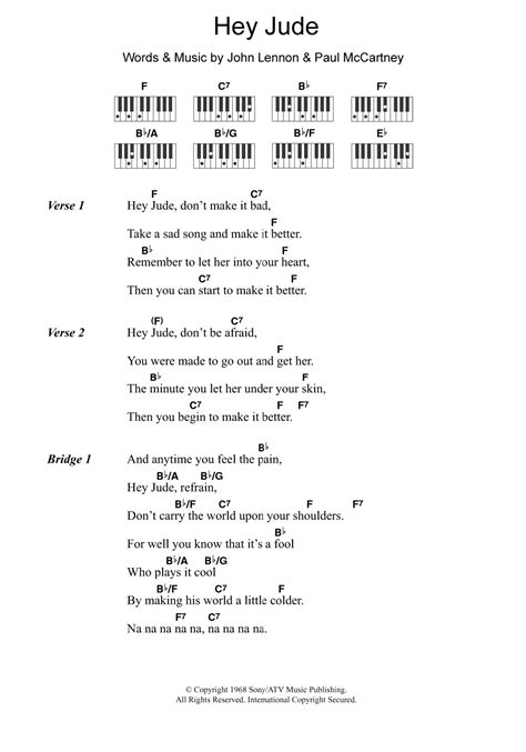 The ballad evolved from hey jules, a song mccartney wrote to comfort john lennon's son, julian, during his parents' divorce. Hey Jude Sheet Music | The Beatles | Piano Chords/Lyrics