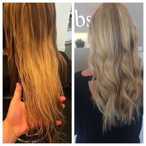 Color Correction Before And After Long Blonde Hair Loose Waves Loose