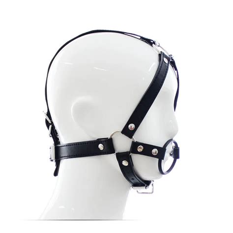 O Ring Open Mouth Gag Oral Sex Bondage Harness Sex Leather Mask