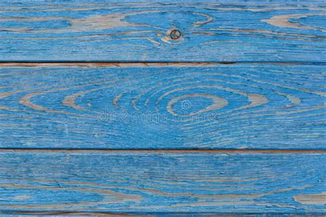 Blue Wooden Wall Old Shabby Wooden Planks With Cracked Color Paint