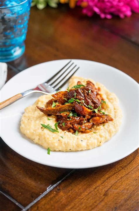 The dish might traditionally be made with ground lamb. BBQ Pork with Cheesy Grits. www.keviniscooking.com (With ...