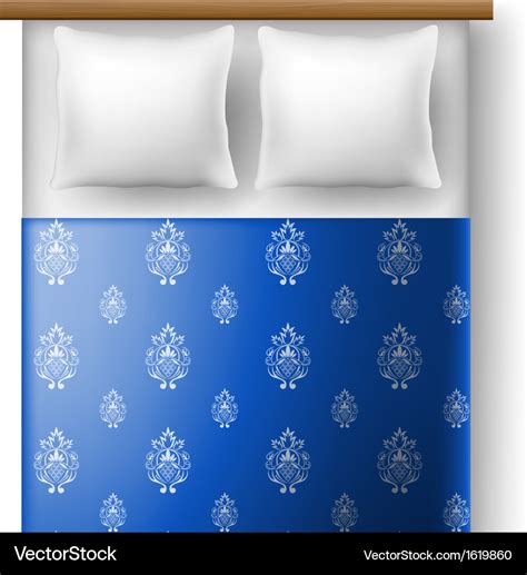 Bed From Top View With Pillows Royalty Free Vector Image