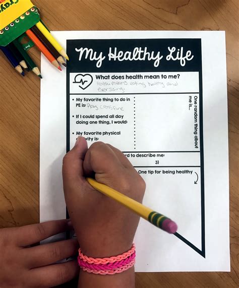 My Healthy Life A Free Activity Project School Wellness