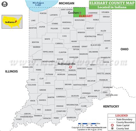 Elkhart County Map Indiana