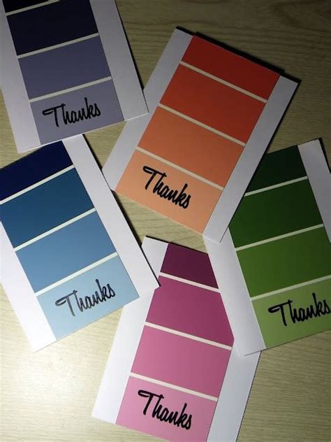 Topkote provides you with a professional marketing card with color samples so that your customers can make smarter refinishing decisions. handmade notecard set ... Paint Chip Thank You's ... lkike the ombré looks ... | Paint chip ...