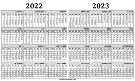 Two Year Calendar 2022 And 2023 Free Printable 2 Year Calendar