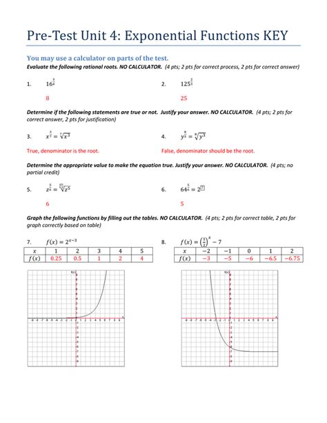 Graphing Exponential Functions Worksheet With Answers Pdf Algebra 1