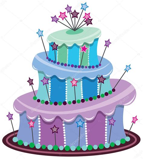Ver más ideas sobre pastelitos de dibujos animados, pastel de tenis, tortas. Vector big birthday cake — Stock Vector © dmstudio #10140587