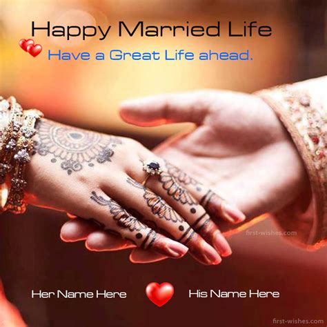 Happy Married Life Wishes Wedding Day Wishes Card