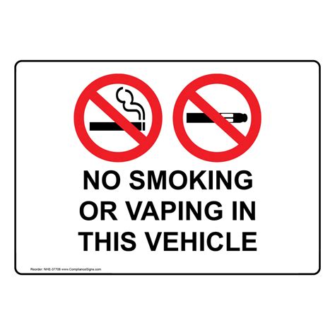 No Smoking No Smoking Sign No Smoking Or Vaping In This Vehicle