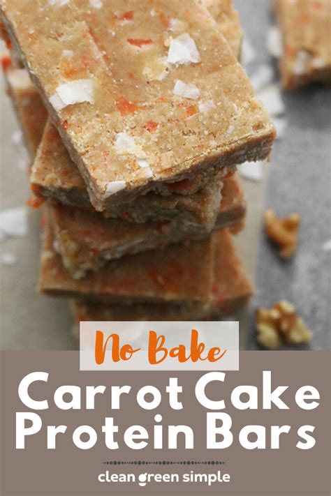 No Bake Carrot Cake Protein Bars Recipe Vegan Recipes Easy Vegan
