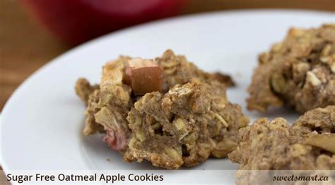 Slightly flatten with thumb or back of a spoon. Low Sugar Oatmeal Apple Cookies | Recipe | Sugar free baking, Sugar free cookies, Sugar free oatmeal